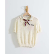 미우미우 도트 스카프 포인트 카라 니트 (국내배송)