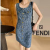펜디 패턴 포켓 데님 원피스 (국내배송)