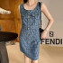 펜디 패턴 포켓 데님 원피스 (국내배송)