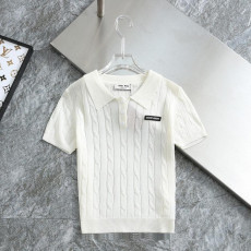 미우미우 패치로고 린넨 카라티셔츠 2컬러 (국내배송)