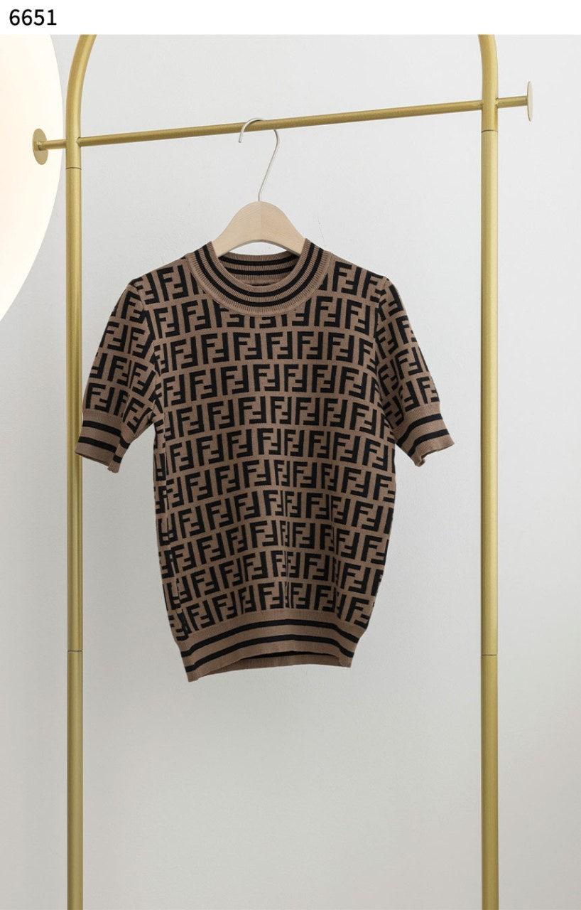 펜디 브라운 FF 반팔 니트 (국내배송)