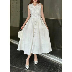 디올 나시 벨트 원피스 2컬러 (국내배송)