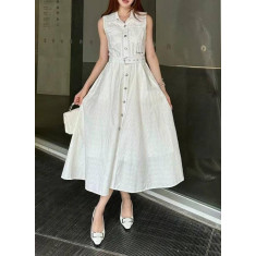 디올 나시 벨트 원피스 2컬러 (국내배송)