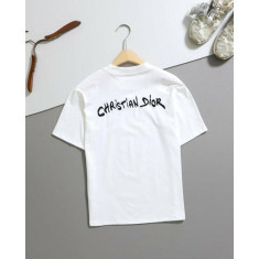 디올 엠보자수 라운드 티셔츠 2컬러 (국내배송)