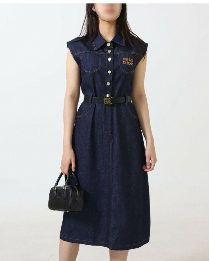 디올 벨트 데님 원피스 (국내배송)