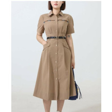 버버리 벨티드 솔리드 셔츠 원피스 2컬러 (국내배송)
