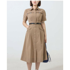 버버리 벨티드 솔리드 셔츠 원피스 2컬러 (국내배송)