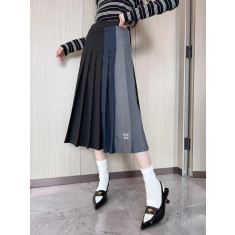 미우미우 배색 스커트 (국내배송)