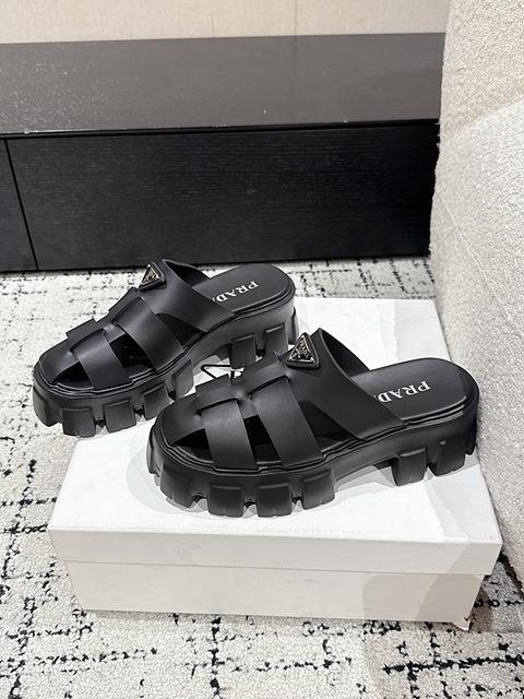 프라다 모놀리스 러버 뮬