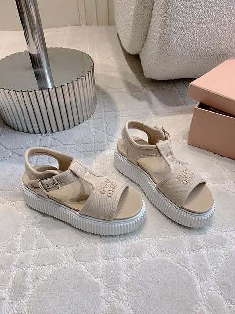 미우미우 데님 플랫폼 샌들