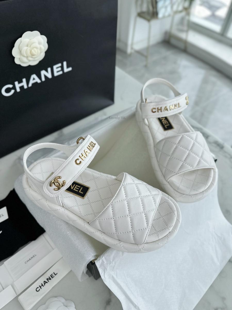 샤넬 벨크로 스트랩 샌들