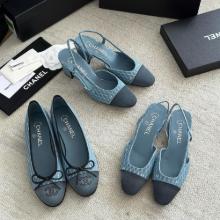 샤넬 데님 슬링백 (2가지 굽& 2가지 컬러)