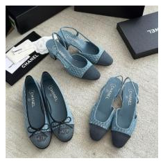 샤넬 데님 슬링백 (2가지 굽& 2가지 컬러)