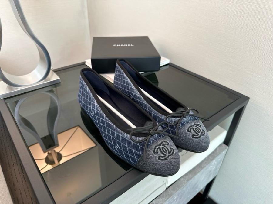 샤넬 데님 발레리나 플랫