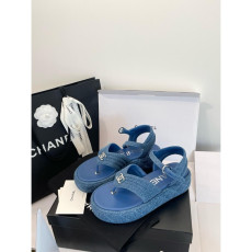 샤넬 데님 샌들