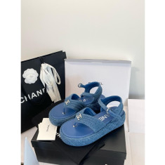 샤넬 데님 샌들