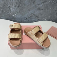 미우미우 우븐 벨크로 뮬 (2가지 컬러)