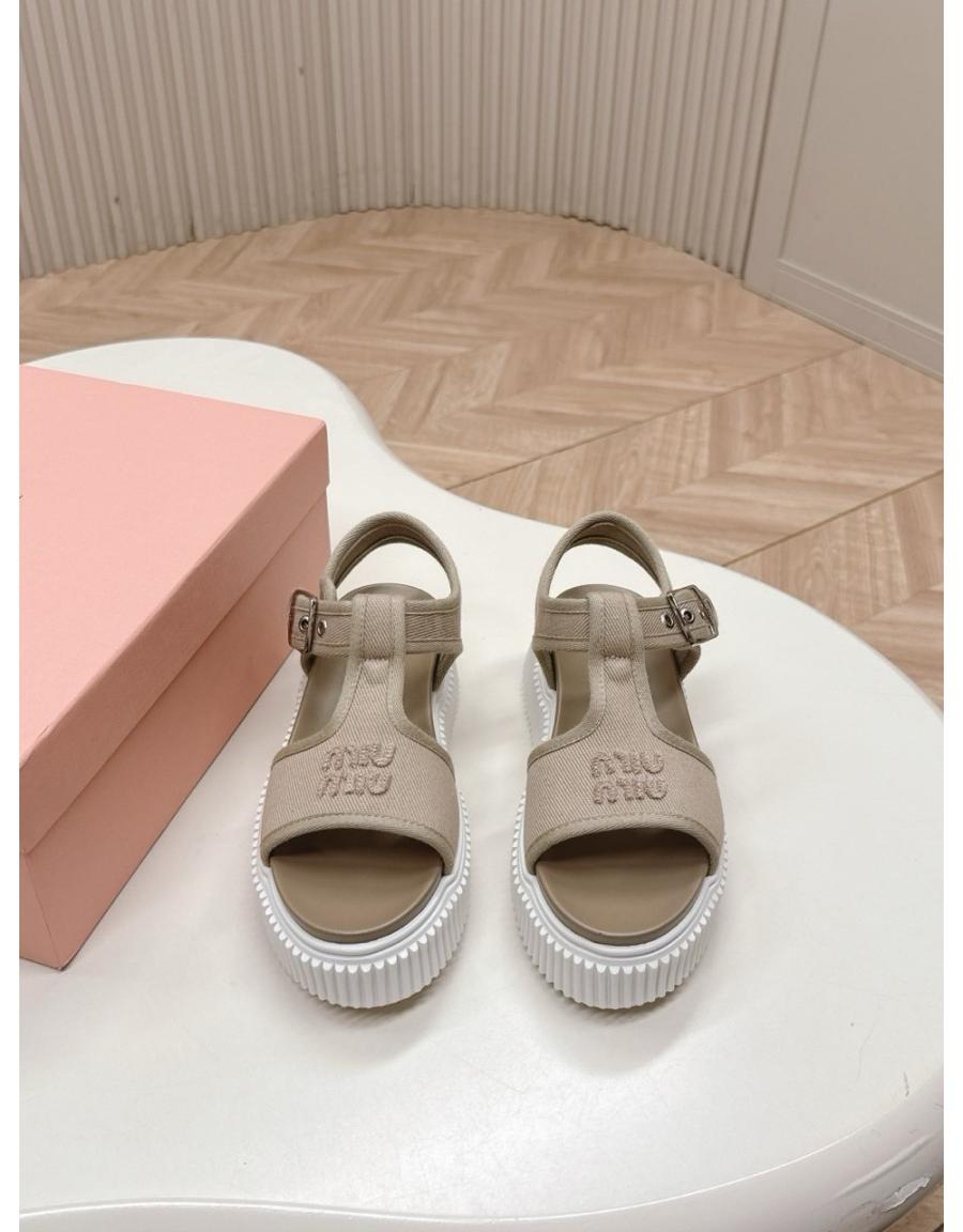 미우미우 데님 플랫폼 샌들 (3가지 컬러)