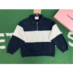 미우미우 하프 집업 맨투맨