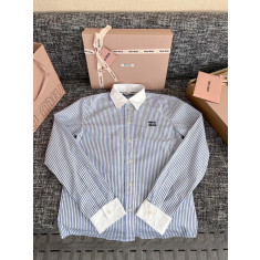 미우미우 스트라이프 포플린 셔츠