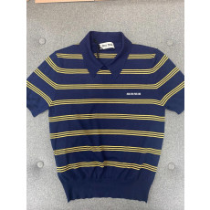 미우미우 스트라이프 폴로 반팔 니트