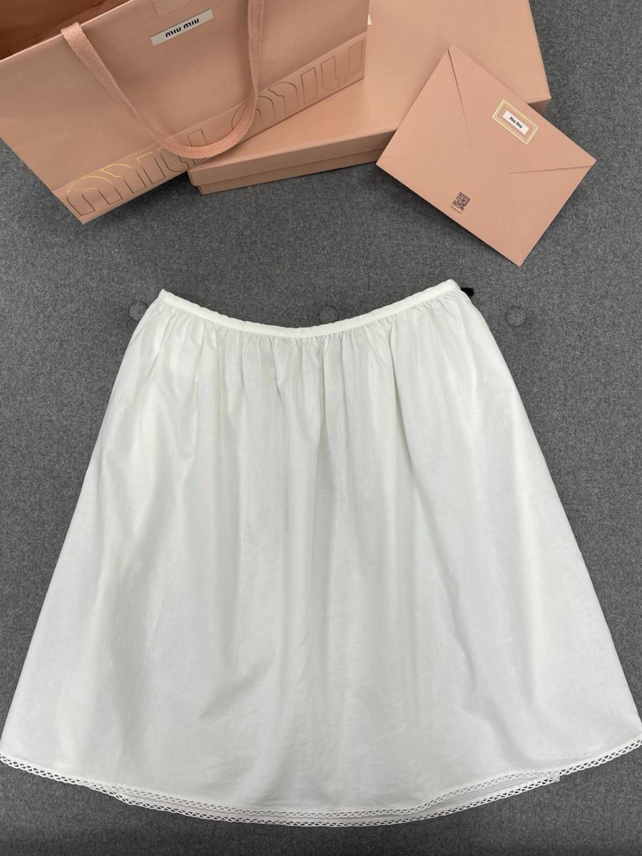미우미우 슬러브 포플린 스커트