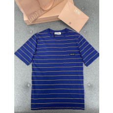 미우미우 스트라이프 반팔 티셔츠