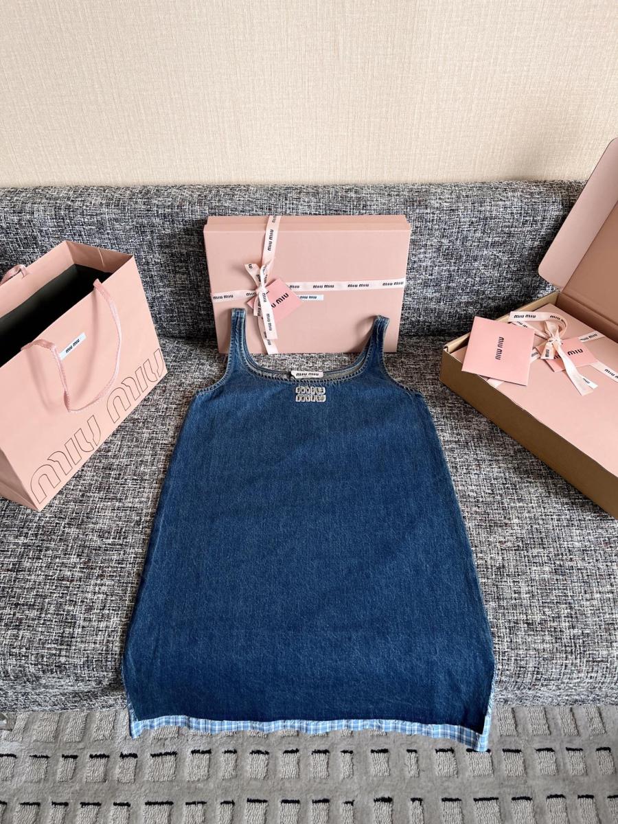 미우미우 데님 미니 원피스