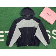 미우미우 지퍼 블루종 자켓