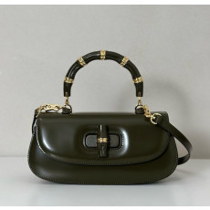 구찌 827750 뱀부 디바 미디엄 포레스트 탑핸들 숄더백