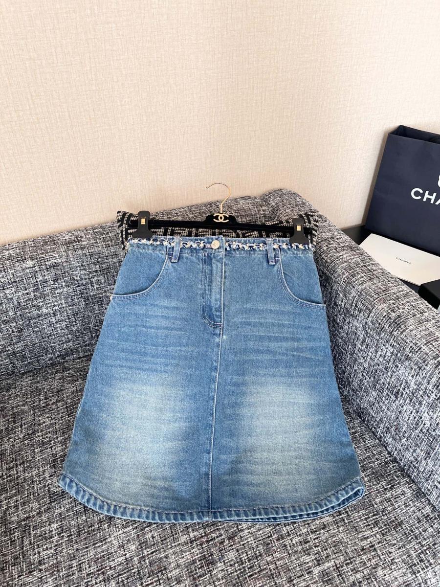 샤넬 데님 스커트