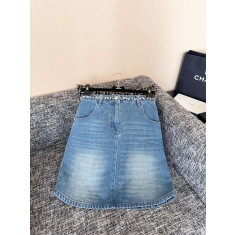 샤넬 데님 스커트