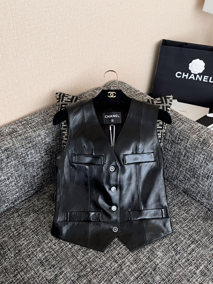 샤넬 레더 조끼