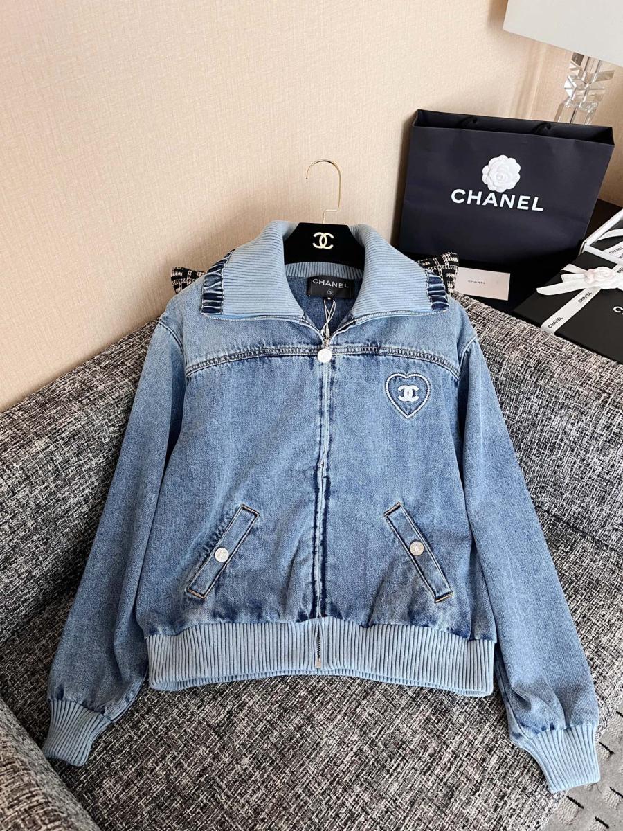 샤넬 데님 블루종 자켓