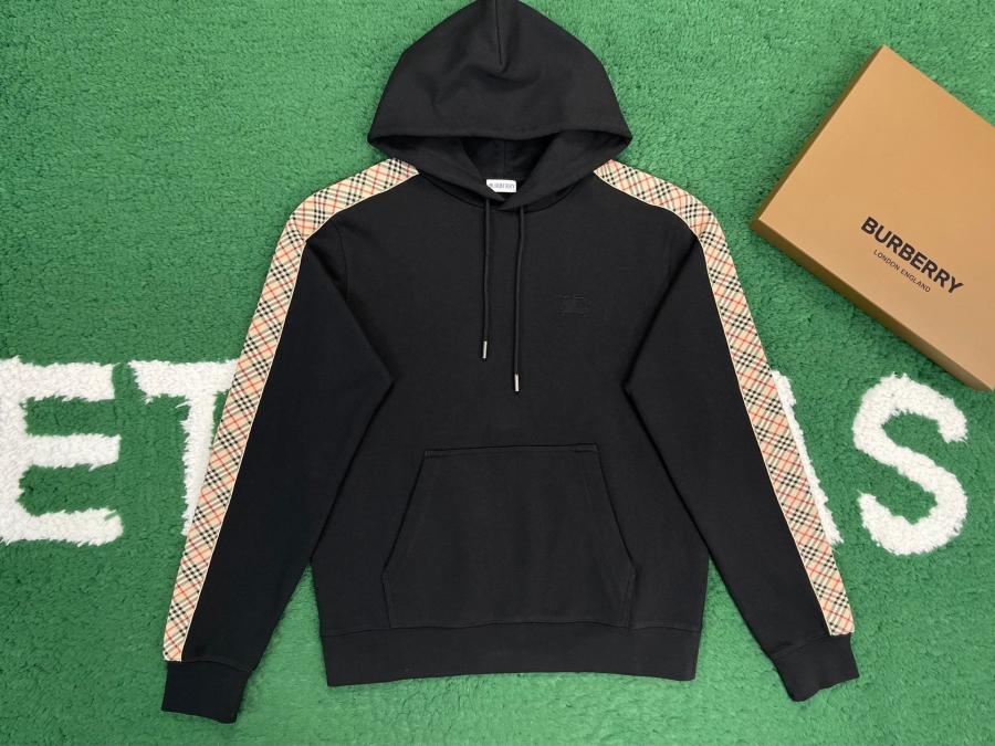 버버리 체크 트림 후드티 남녀공용