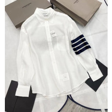 톰브라운 여성 4바 긴팔 린넨 셔츠 (국내배송)