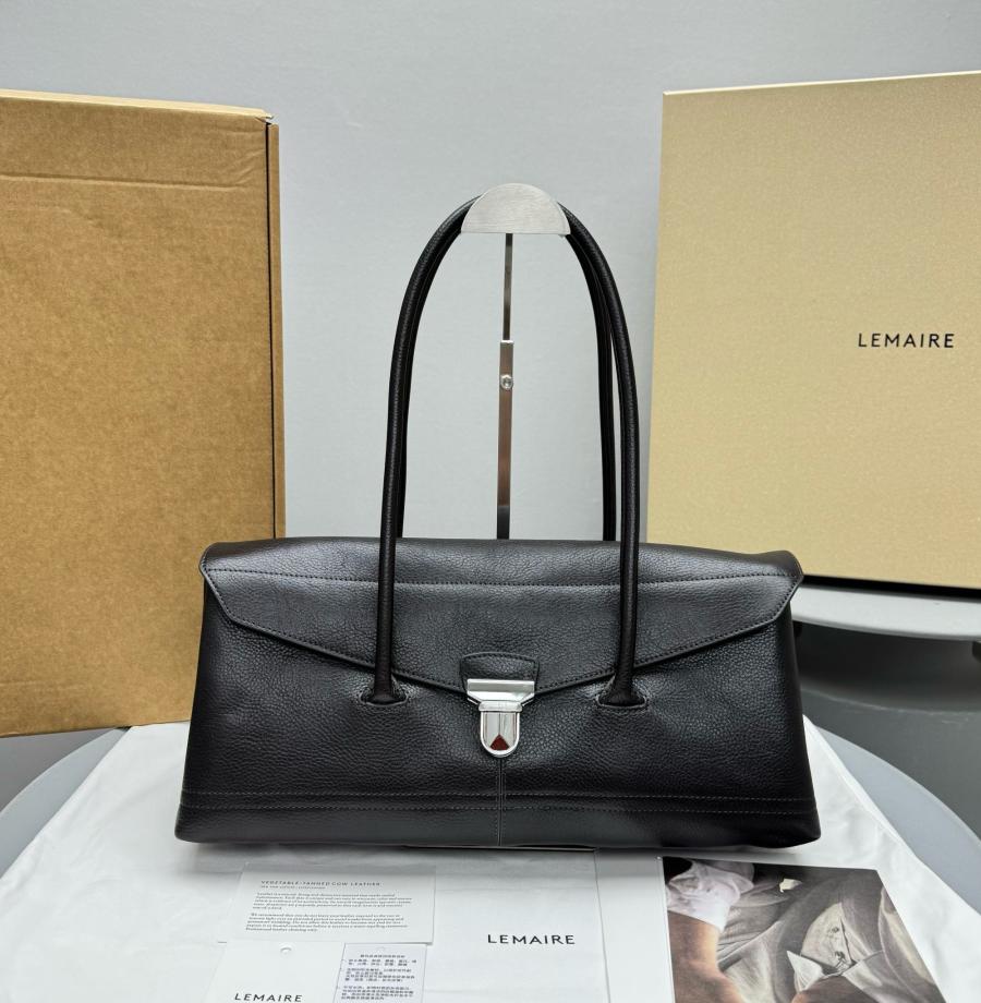 르메르 기어 카프스킨 숄더백 다크브라운