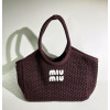 미우미우 25FW 5BG281 카바스 아이비 크로셰 토트 쇼핑 숄더백