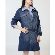 디올 블루스톤 워싱 롱벨트 원피스 자켓 (국내배송)