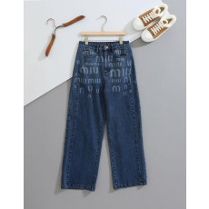 미우미우 레터링 데님 팬츠 (국내배송)