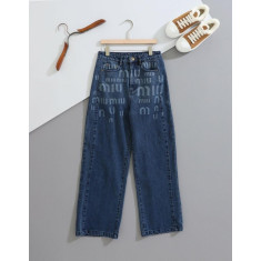 미우미우 레터링 데님 팬츠 (국내배송)