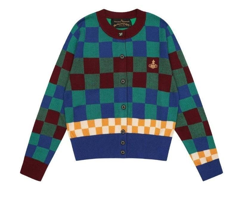 비비안웨스트우드 멀티 컬러 체크 가디건 2컬러 (국내배송)