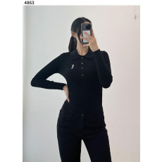 생로랑 카브리엘 자수 골지 티셔츠 2컬러 (국내배송)