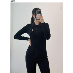 생로랑 카브리엘 자수 골지 티셔츠 2컬러 (국내배송)