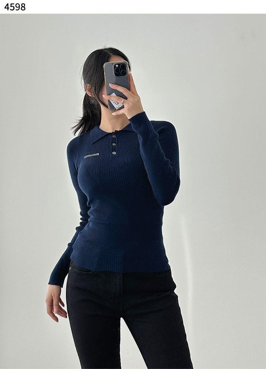 미우미우 캐시미어 니트 폴로 셔츠 (국내배송)