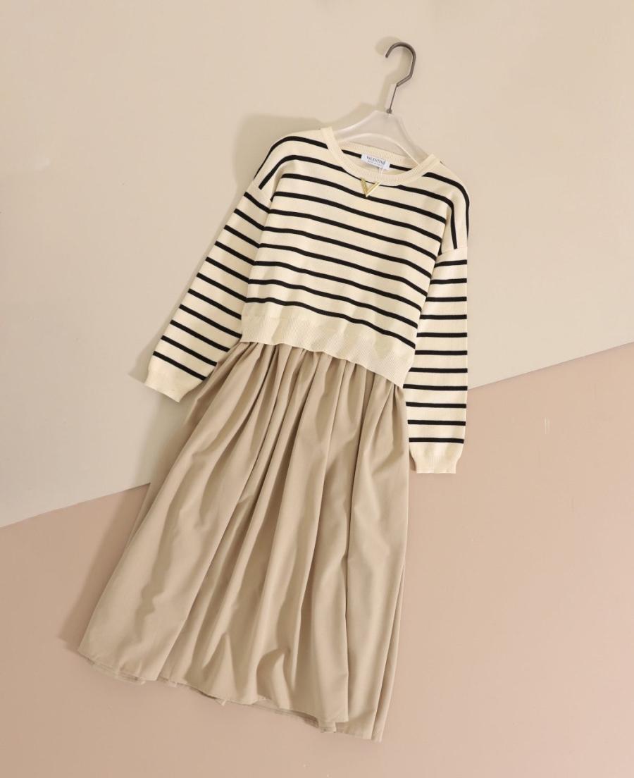 발렌티노 믹스 스트라이프 원피스 (국내배송)