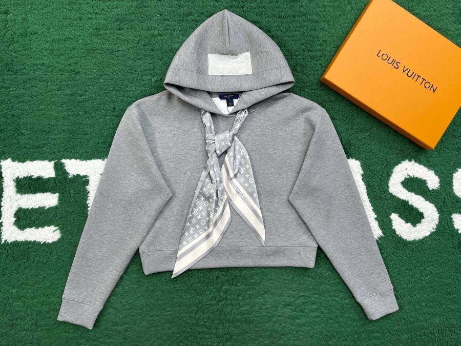 루이비통 크롭 모노그램 스카프 후드