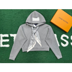 루이비통 크롭 모노그램 스카프 후드