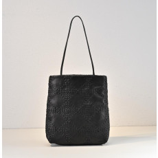 더로우 릴루 우븐 레더 토트백