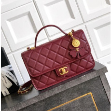 샤넬 25B AS3653 CC로고 탑핸들 플랩 클로버 백참 체인숄더백